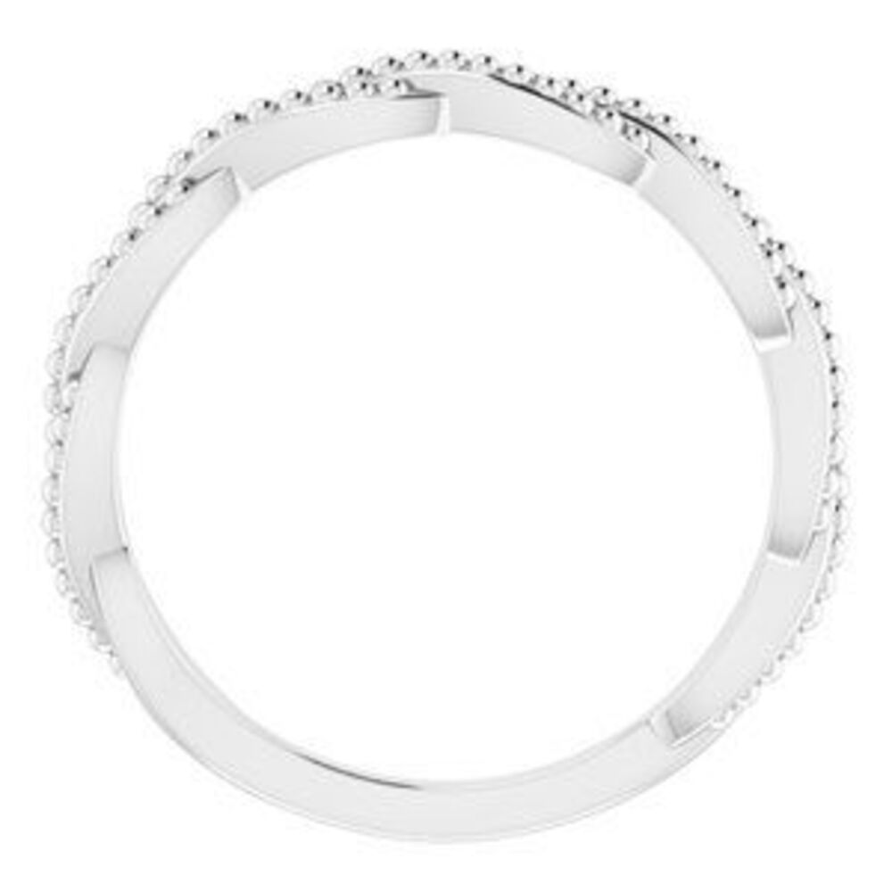 Sterling Silver Stackable Twisted Beaded Ring - image 2